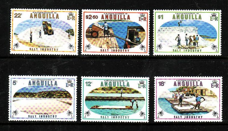 Anguilla-Sc#381-6-unused hinged set-id2-Salt Industry-1980-