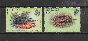 BELIZE #715-16 MARINE LIFE OVERPRINT MNH