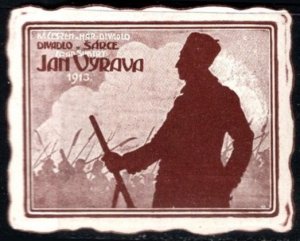 1913 Czechoslovakia Poster Stamp The Play Jan Výrava (FA Šubert) Theater Šárka