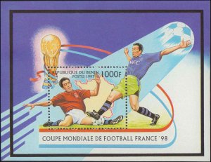 Benin #972, Complete Set, Souvenir Sheet, 1997, Soccer, Sports, Never Hinged