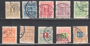 Denmark #P1 to P10 USED