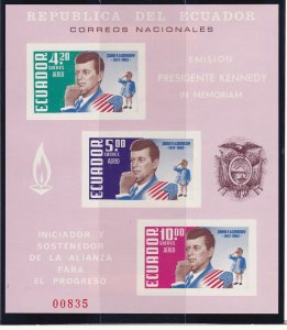 Ecuador # C431a, John F. Kennedy Souvenir Sheet NH, 1/2 Cat.