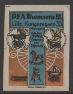 Denmark- Thomsen's Baby Carriages & Furnishings Advertising Stamp - NG 