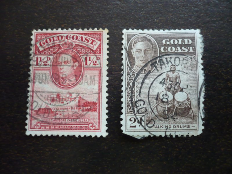 Stamps - Gold Coast - Scott# 117-118 - Used Partial Set of 2 Stamps