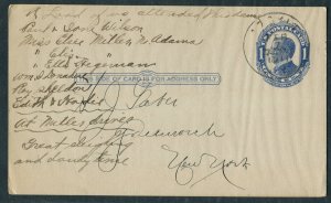 1911 US Postal Card Argyle to Greenwich NY Eastern Star Ball Sleighing Social Hi