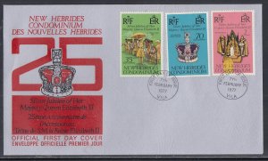 New Hebrides (Brit) Scott 214-6 FDC - 1977 Silver Jubilee