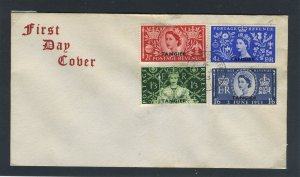 Tangier 1953 QEII Coronation set on First Day Cover.