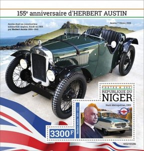 Niger - 2021 Herbert Austin Automobiles - Stamp Souvenir Sheet - NIG210329b