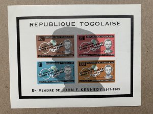 Togo 1964 JFK ovpts w/ Silhouette, Emancipation MS, MNH. Scott C41a, CV $25.00