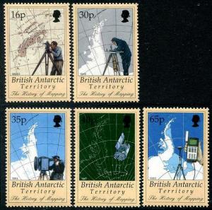 HERRICKSTAMP BRITISH ANTARCTIC Sc.# 253-57 Map Making