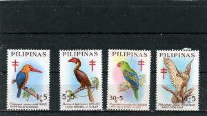 PHILIPPINES 1967 Sc#B32-B35 FAUNA/BIRDS SET OF 4 STAMPS MNH