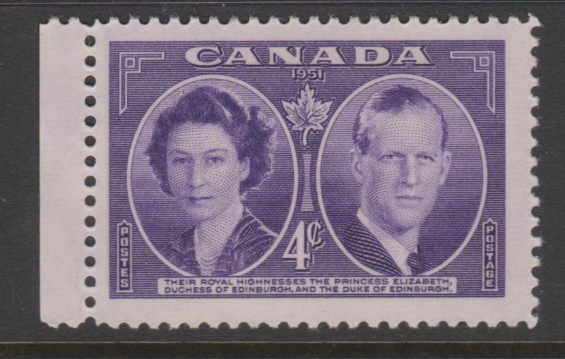 Canada 1951 4c Royal Visit Sc# 315 MNH  Marginal Single 1