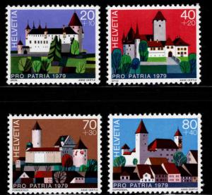 Switzerland Scott B463-466 MNH** 1979 castle semi postal set