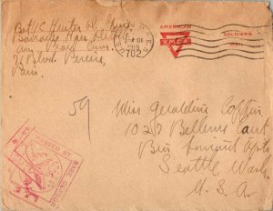United States A.E.F. World War I Soldier's Free Mail 1919 U.S. Army M.P.E.S. ...