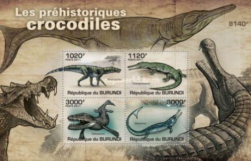 BURUNDI # 907-911 PREHISTORIC CROCODILES