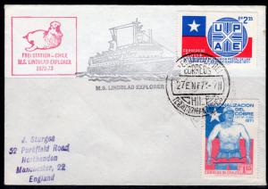 Chile 1973 FREI STATION M.S.LINDBLAD EXPLORER ANTARCTIC POSTAL HISTORY COVER