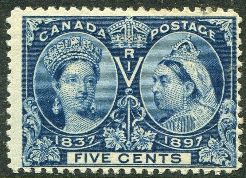 CANADA-1897 Jubilee 5c Deep Blue Sg 128 MOUNTED MINT V49487