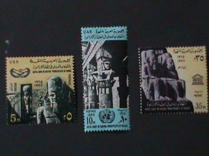 EGYPT-1965-SC# 681-3 -  UNESCO-SAVING THE NUBIAN MONUMENTS- MNH-VERY FINE