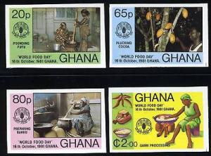 GHANA SCOTT# 765-8 WORLD FOOD DAY 1981 IMPERF SET MNH