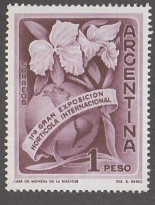 Argentina # 680, Orchids, Mint NH