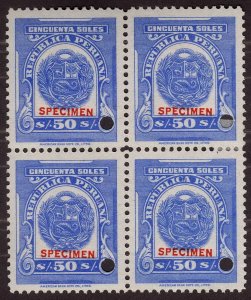 1900's Peru, 50s, Block of 4 Specimen, Only 100 Exist