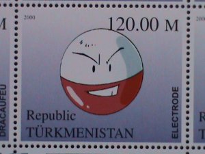 ​TURKMENISTAN-STAMP POKEMON CARTOON MNH STAMP:MINI SHEET RARE #2 VERY RARE