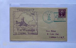 US PHILATELIC COVER U.S.S. TAYLOR , SEP 13 , 1933, U.S. WAR SHIPS IN CUBAN WA...