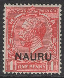 NAURU SG2 1916 1d BRIGHT SCARLET MTD MINT