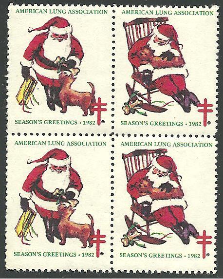 Christmas Seals, Cat # WX, 1982 Block of 4*-