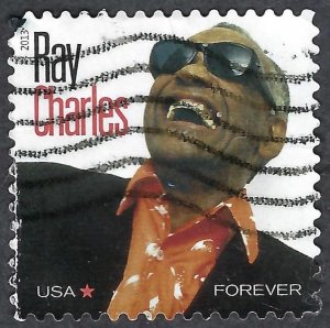 United States #4807 Forever (46¢) Ray Charles (2013). Used.