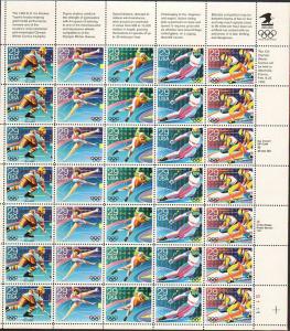 US #2611-15 Mint Sheet Winter Olympics 