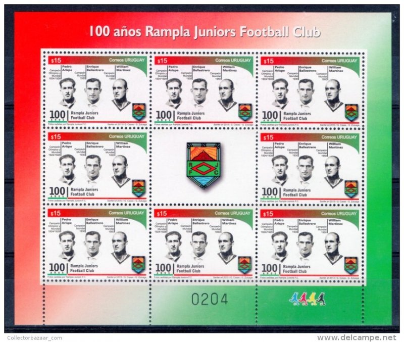 2013 URUGUAY STAMP sheet MNH SOCCER fussball FOOTBALL futbol WORLD CHAMPION L...