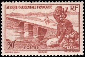 French West Africa #37  MNH - Bamako Dike (1947)