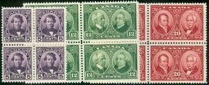 CANADA #146-8 Complete set, Blocks of 4, og, NH, VF