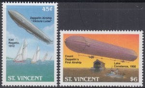 ST VINCENT Sc # 1747/60 MNH PART SET of ZEPPELINS ONLY