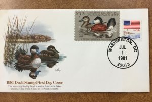  RW48 1981 Migratory Bird Hunting Duck Stamp FDC the 1st year for Duck covers 