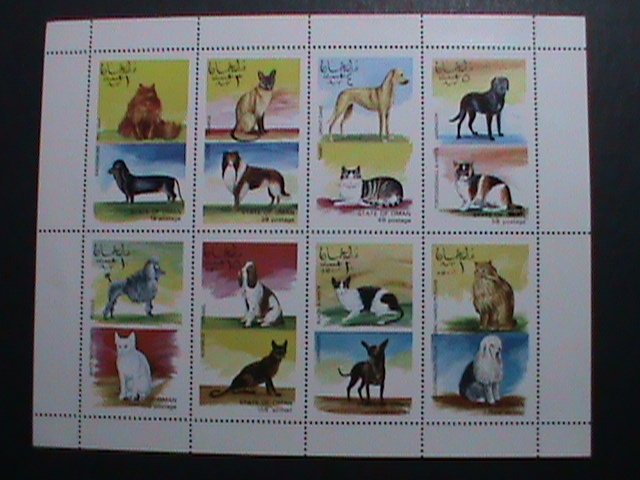 OMAN  WORLD FAMOUS CATS AND DOGS MNH SHEET VF WE SHIP TO WORLWIDE AND COMBINE