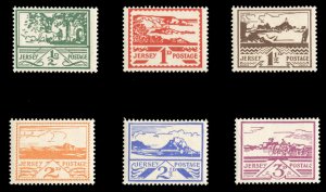 German WWII Occupation, Channel Islands (Jersey) #Mi. 3-8 Cat€60, 1943 1/2p...