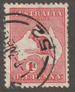 Australia, stamp,  Scott#2,  used,  hinged,  Roo, one penny, #A-2