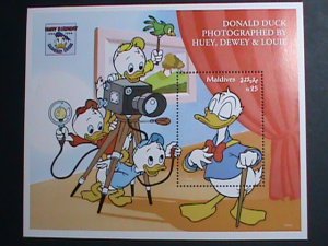 ​MALDIVES STAMP-1994 DONALD DUCK PHOTOGRAPHED-DISNEY CARTOON MNH S/S SHEET VF