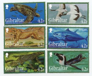 Gibraltar 2013 - ENDANGERED ANIMALS  - Set of 6 stamps - MNH