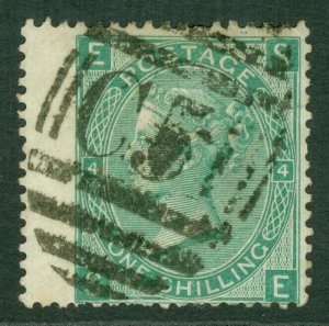 SG Z28 1 green plate 4 (1867) used in St Thomas with a 'C51' barred numeral