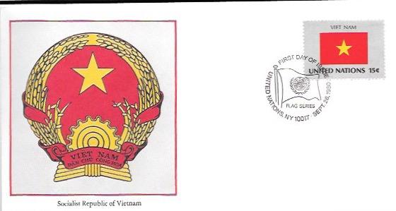 United Nations FDC. 1980 UN Socialist Republic of Vietnam - Flag