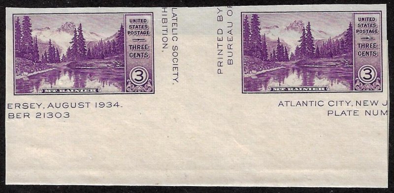 US. Sc 770. Horizontal Pair. Vertical guttter. No gum as issued.  (g768h4)