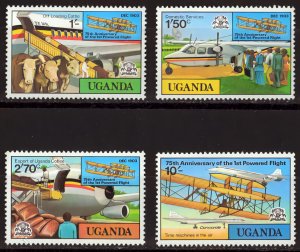 Uganda 1978 Sc#211/214 CONCORDE/POWER FLIGHT 75th.Anniversary Set (4) MNH