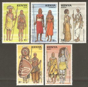 KENYA Sc# 403 - 407 USED FVF Set5 Ceremonial Costumes