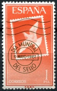 Spain Sc#988 MNH, 1p org & blk, World Stamp Day (1961) (1961)