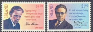 ICELAND 654-55 MNH 1988 POETS