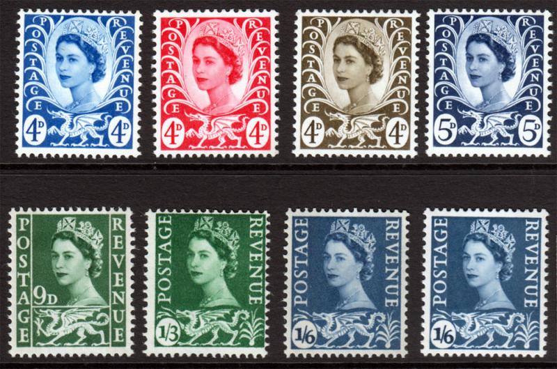 GB QEII Wales Regional Mix Mint Hinged