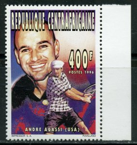 CENTRAL AFRICA  ANDRE AGASSI TENNS PLAYER 400fr STAMP  MINT NH